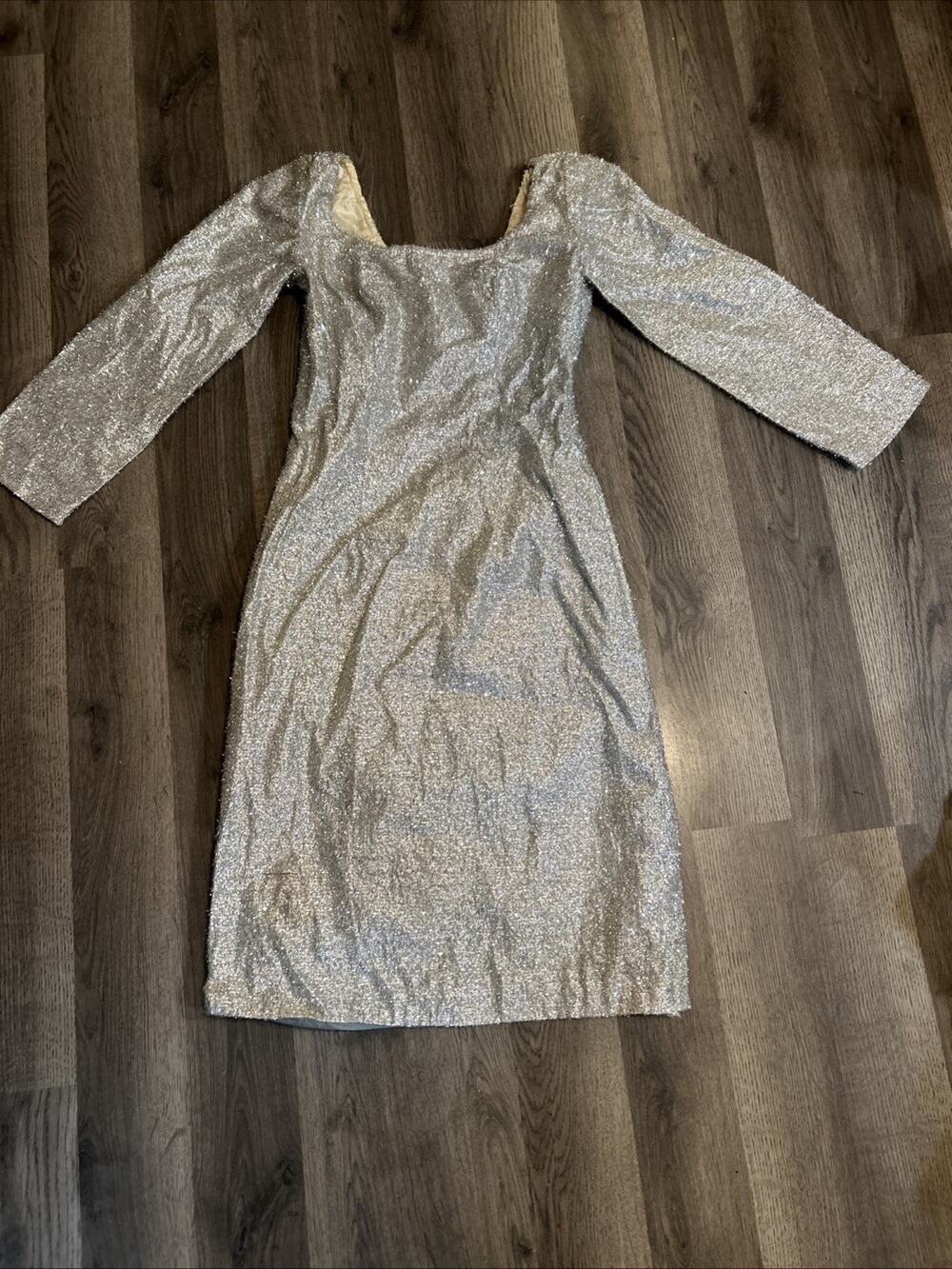 Stunning 1960s/1970s Glitter Knit Dress Size Small